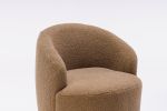 fabric swivel accent armchair barrel chair with black powder coating metal ring