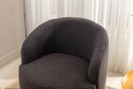 fabric swivel accent armchair barrel chair with black powder coating metal ring