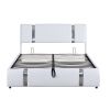 Queen Size Upholstered Faux Leather Platform bed with a Hydraulic Storage System