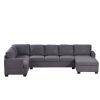 Modern Large Upholstered U-Shape Sectional Sofa, Extra Wide Chaise Lounge Couch