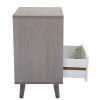 Set of 2 Mid Century Bedside Table, Nightstand with Drawer and Shelf Storage, Side Accent Table for Living Room Bedroom