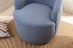 fabric swivel accent armchair barrel chair with black powder coating metal ring