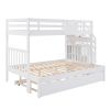 Twin over Twin/Full Bunk Bed with Twin Size Trundle