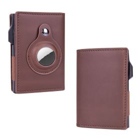 Tracker Card Holder Anti-theft Swiping Wallet (Color: BROWN)