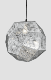 Pendant Modern Simple Grid Light Shadow Polyhedral Ball (Option: Silver-16cm)