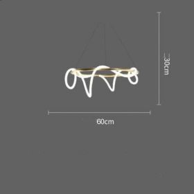 Modern Simple Restaurant Creative Strip Art Note Chandelier (Option: Round trumpet-Neutral light)