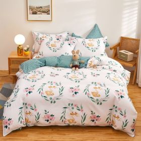 Cotton Duvet Cover One-piece Wholesale Pure Single Double Student Dormitory Bed Sheet Four-piece Set (Option: Elk Forest M-SuitB)