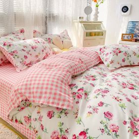 Four-piece Set Sanding Skin Bed Sheet Quilt Cover (Option: Romance Sickness-Four Sets Of 200cm Bed)