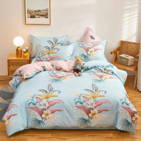 Cotton Duvet Cover One-piece Wholesale Pure Single Double Student Dormitory Bed Sheet Four-piece Set (Option: Blue Love-SuitB)