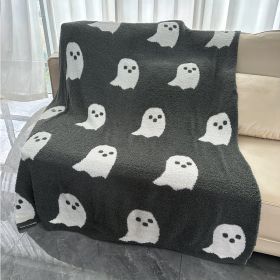 Half Velvet Blanket Ghost Blanket Knitted (Option: Dark Gray-150x200)