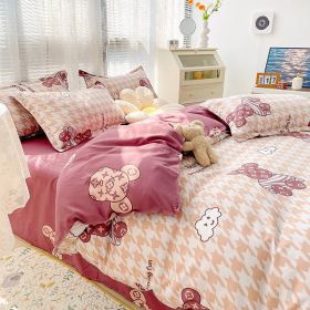 Four-piece Set Sanding Skin Bed Sheet Quilt Cover (Option: Bad Words-Four Sets Of 200cm Bed)