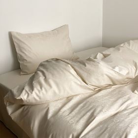 Long Velvet Jacquard Four Piece Pure Cotton Duvet Cover (Option: Macchiato M-220 X240cm Duvet Insert)