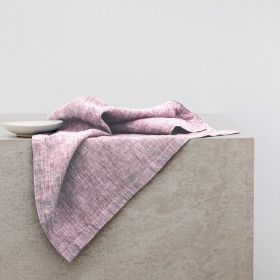 Pure Linen Insulation Placemat Square Wiping Towel Solid Color Napkin Mouth Cloth (Option: Yarn Dyed Pink-34 × 34cm)