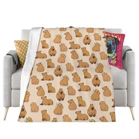 Capybara Animal 3D Printing Flannel Blanket (Option: 2style-130 × 150)