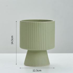 Ceramic Nordic Creative Striped Ceramic Flower Pot (Option: B green)