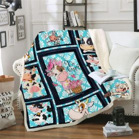 Cows Pattern Cartoon Children's Printed Blanket (Option: 1 Style-Double Layer 130x150cm)